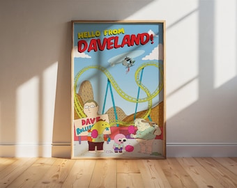 Smiling Friends "Daveland" Poster | Adult Swim Cartoon Art