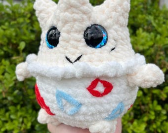 Egg Baby Plushie | Pocket Monster Inspired Amigurumi | Handmade Gaming & Anime Crochet