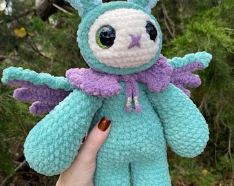 Wildberry Mothman Plushie | Crochet Cryptid | Mothman Themed Gifts | Cryptid Gifts | Amigurumi | Plushie Adoption