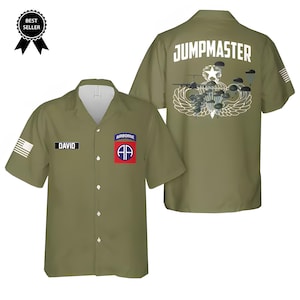 Custom Name US Army 82nd Airborne Paratrooper Jumpmaster Hawaiian Shirt