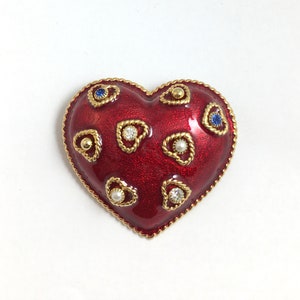 Vintage Heart Brooch with Studs