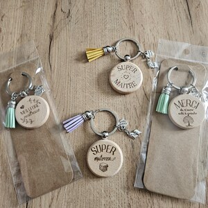 Gepersonaliseerde houten sleutelhangers - cadeau voor leraren - Atsem cadeau