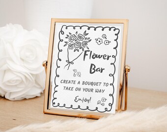 Flower Bar Sign, Bridal Shower Decor (PDF)