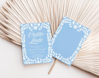 Editable Cielito Lindo Baby Shower Invitation: Mexican Talavera (Digital)