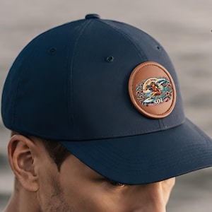 Reef Bound Sol (RBS) Leilani Hawaiian Surfer Leather Patch baseball Cap