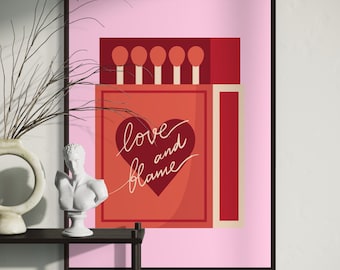 Pink Preppy Matchbox Wall Art, Matchbox Wall Art, Matchbox Wall Art Print, Retro Matchbox Print, Matchbook Wall Art, Pink Preppy Poster, y2k