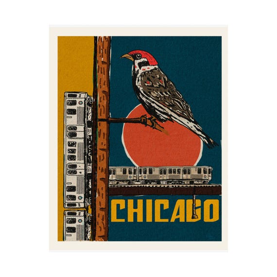 Chicago Bird Club CTA Print (Vintage Style Art Poster)