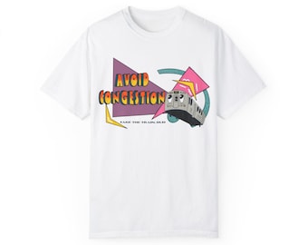 90s Vintage-Inspired Transit Shirt - Skip Congestion, Ride in Style! Transit Tee, Comfort Colors Heavyweight Tee