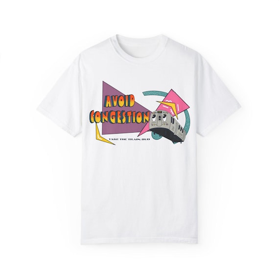 90s Vintage-Inspired Transit Shirt - Skip Congestion, Ride in Style! Transit Tee, Comfort Colors Heavyweight Tee