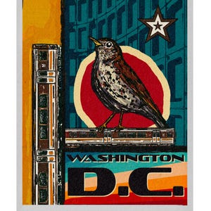 Póster vintage del metro de Washington DC, pósteres verticales mate, WMATA, brutalista, colores de los años 70, decoración de pared para el hogar
