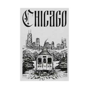 Chicago Vintage City Art, wanddecoratie, woondecoratie, cadeau voor liefhebbers van Chicago, stedelijke esthetiek