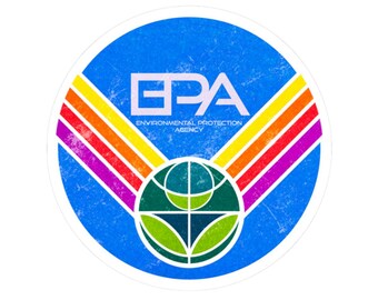 Retro EPA Sticker – Vintage Environmental Protection Agency Logo Decal, 70s Climate Activist Laptop Sticker
