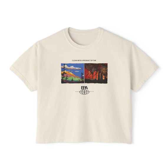 Clean Air EPA Women's Boxy Tee, Comfort Colors Crop Top, Save the Planet Shirt, Climate Change