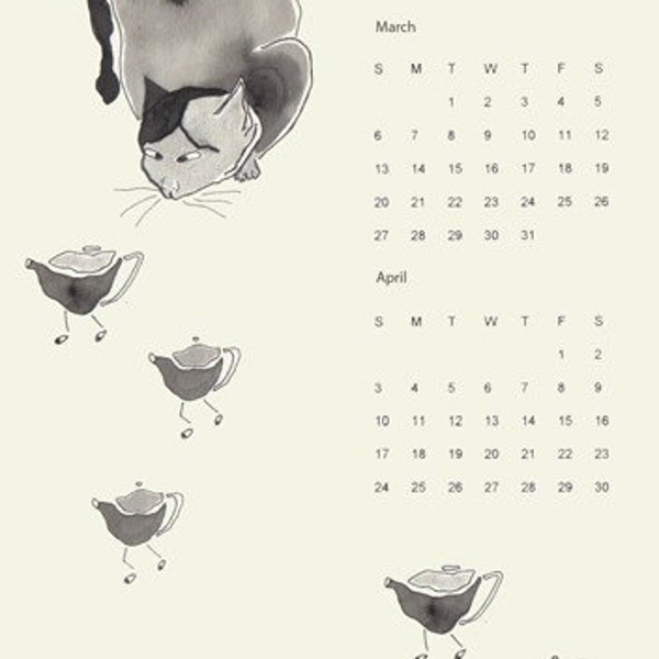 2011 calendar (original illustrations and sumi ink drawings)