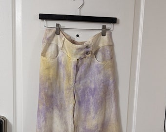 The People of the Labyrinths vintage linen tie dye pant (R6)