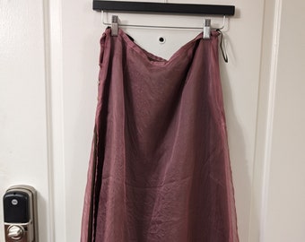 Women's Mauve Silk Skirt (R6)