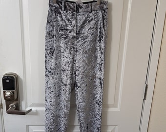 Topshop Crushed Grey/Silver Velvet Pants (R6)