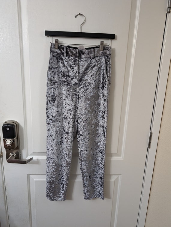 Topshop Crushed Grey/Silver Velvet Pants (R6)