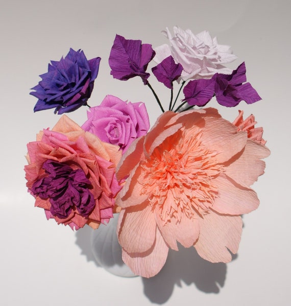 Avoir Images Crepuscule Bouquet De Fleurs De Papier Crepon Coucher De Etsy dernière par
