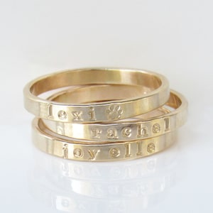 Custom Name Ring, Gold Ring with Names, Personalized Ring, Gold, Stacking Name Ring, Mom Ring, 14K Gold Filled Ring image 1