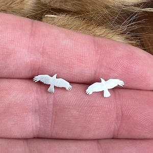 Bird Stud Earrings, Sterling Silver, Earring Set, Handmade, Nature Jewelry, Animal Earrings, Feathered Friends, Birds in Flight