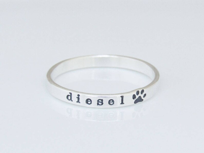 Paw Print Ring Dog Ring Personalized Pet Ring Paw Print Etsy