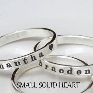 Personalized Ring, Custom Name Ring, Mom Ring, Ring with Names, Sterling Silver Stacking Ring 画像 8