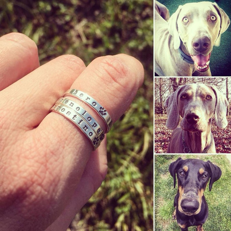 Paw Print Ring Dog Ring Personalized Pet Ring Paw Print Etsy