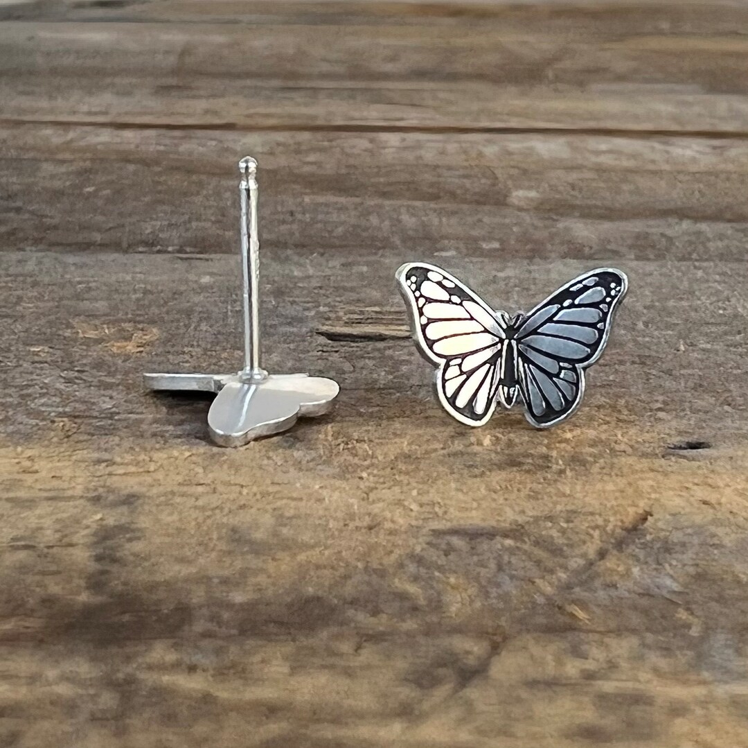 Butterfly Earrings, Sterling Silver Studs, Butterfly Jewelry, Gift