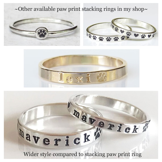 Paw Stacking Rings, Dog Ring, Personalized Pet Rings, Paw Ring
