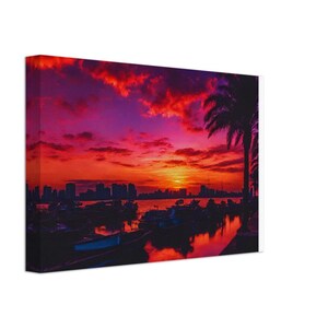 Hafenromantik: Ein Prachtvoller Sonnenuntergang Leinwand 20x30 cm / 8x12″