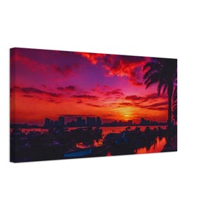 Hafenromantik: Ein Prachtvoller Sonnenuntergang Leinwand 30x60 cm / 12x24″