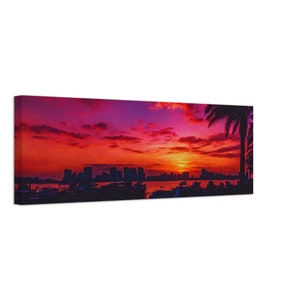 Hafenromantik: Ein Prachtvoller Sonnenuntergang Leinwand 20x60 cm / 8x24″