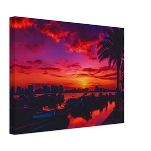 Hafenromantik: Ein Prachtvoller Sonnenuntergang Leinwand 30x40 cm / 12x16″