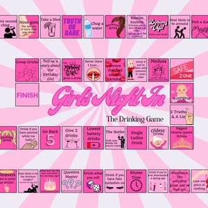 Jeu de fête d'anniversaire, Jeux de nuit de filles, Cadeaux d'anniversaire, Jeu de société de fête d'anniversaire, Jeu de société à boire, Jeu à boire pour anniversaire de fille, Imprimable