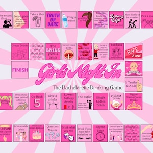 Bachelorette Party Game, Girls Night Games, Bachelorette Gifts, Bachelorette Board Game, Drinking Board Game, Printable