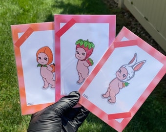 Sonny Angel Art Print Set: Cute Fruit Babies, Room Decor (6x4)