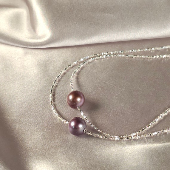 Collana Florida - Perle D'Acqua Dolce Lavanda/Viola - 7.5/8mm, AAA - Foto 2