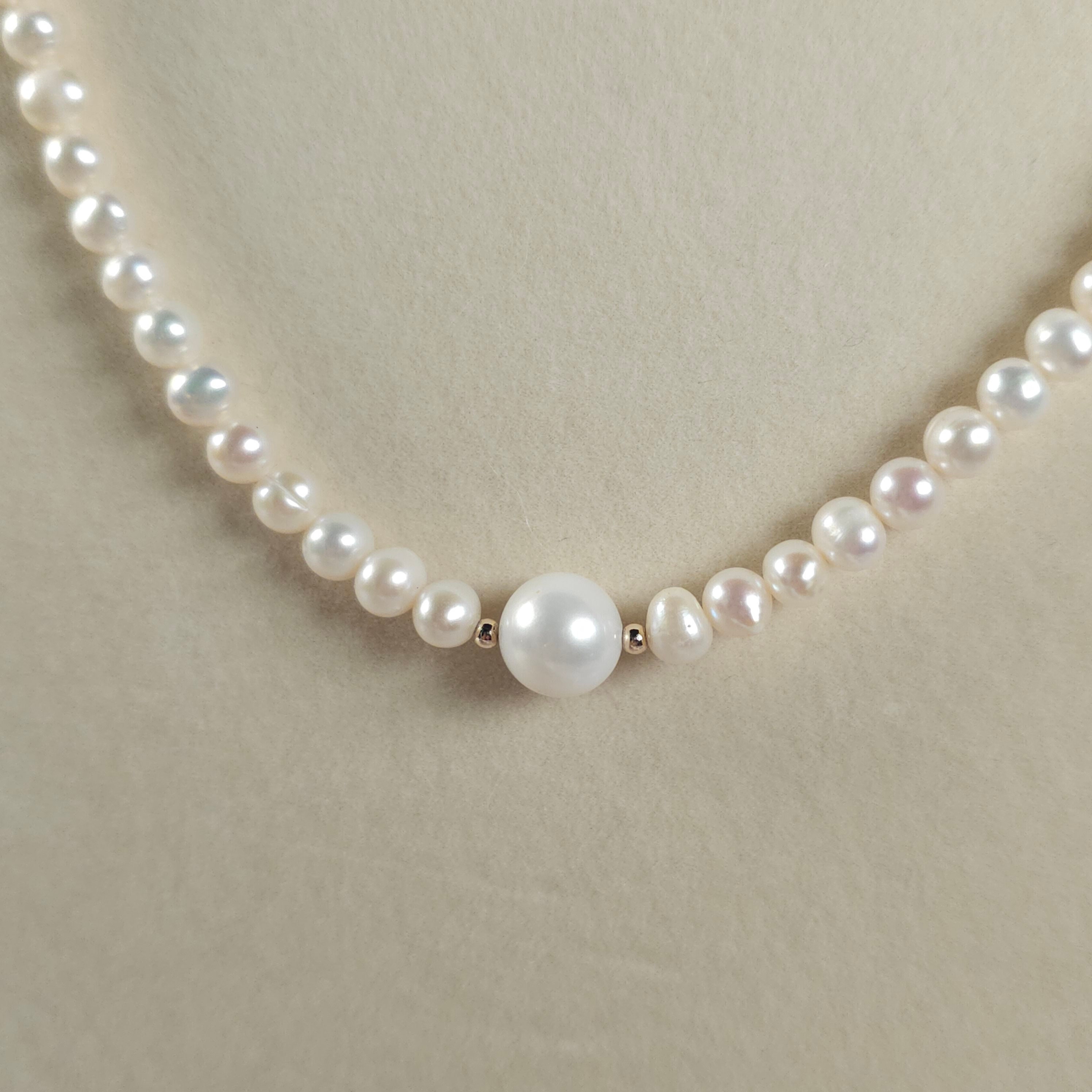 Beautiful Freshwater Pearl Necklace, 18 Inches Long With