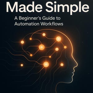 May include: Book cover for "n8n Made Simple: A Beginner's Guide to Automation Workflows." The cover features white text on a dark background, with a glowing network design and a lion statue. The Apex logo is at the bottom.
