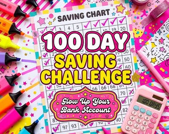 Foglio di calcolo per la sfida di risparmio di 100 giorni / Monitoraggio delle spese, pianificazione del budget (download digitale)