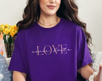 Love Never Fails Tee, Love Shirt, Bible Verse Shirt, Valentines Day Tee, Christian Shirt, Faith Shirt, Religious Shirt, Gift for Her, Hearts