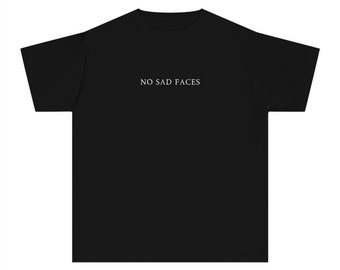 T-shirt personnalisé pour grand-mère « No Sad Faces » pour jeune enfant