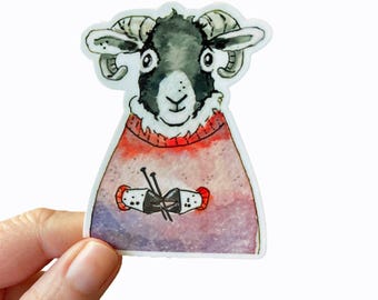 Knitting Sheep Sticker