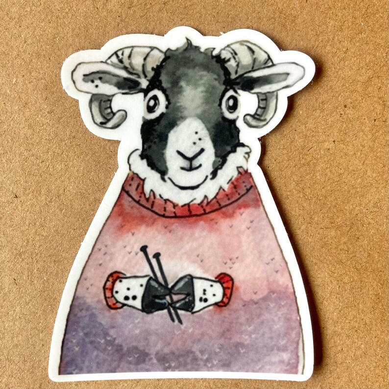 Knitting Sheep Sticker image 1