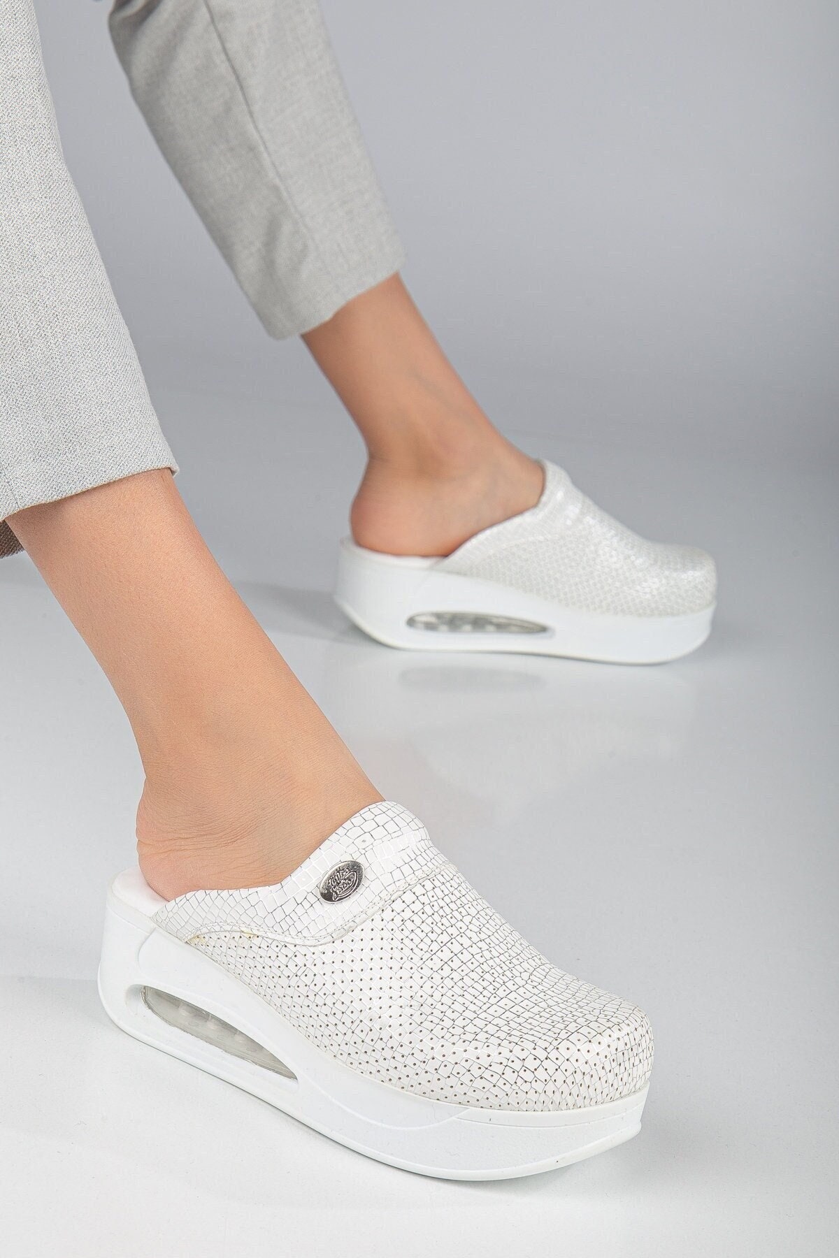 Ciabatte Ortopediche Donna Con Cuscino D'Aria | Scarpe Estive Leggere | Pantofole In Rete Con Zeppa - Foto 10