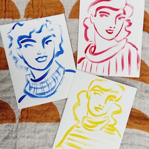Juego de 3 tarjetas tamaño A2 de Sweater Gals