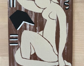 Reading Matisse 5x7 Painting