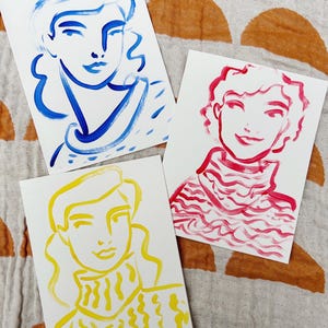 Juego de 3 tarjetas tamaño A2 de Sweater Gals