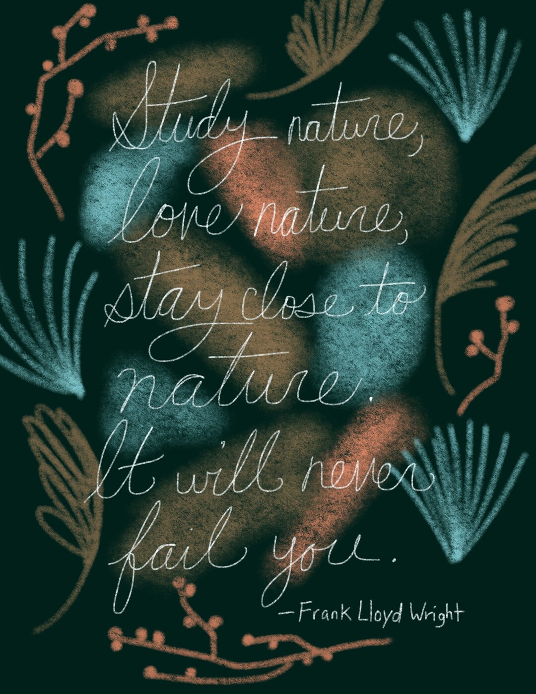Frank Lloyd Wright Nature Quote Signed Print Etsy